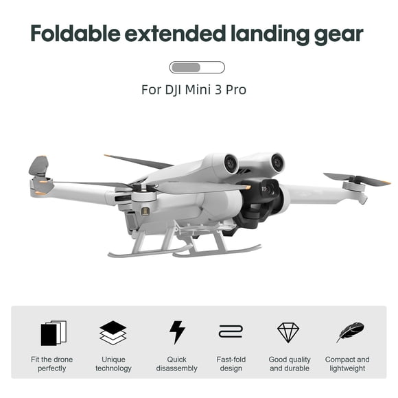 JIAHAOO Train d'Atterrissage Rehaussé pour DJI Mini 3 Pro - Améliore la Sécurité en Vol, Protège des Débris au Sol