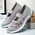thumbnail image 7 of Fall Womens Shoes - Soft Sole Mesh Shoes Breathable On Orthopedic Tennis Shoes Floral Print Dressy Mary Jane Loafers Walking - Womens Shoes,Color:Grey,Size:9.5, 7 of 7