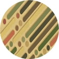 thumbnail image 1 of Ahgly Company Machine Washable Indoor Round Transitional Golden Brown Yellow Area Rugs, 6' Round, 1 of 7
