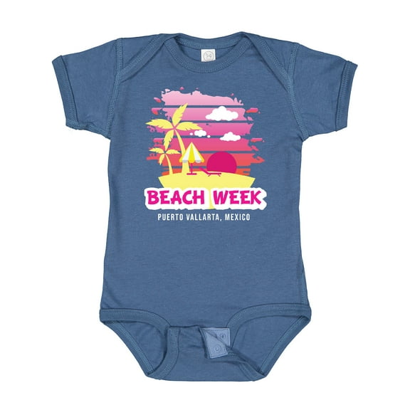 Inktastic Beach Week Puerto Vallarta Mexico with Palm Trees Girls Baby Bodysuit