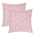 thumbnail image 2 of REGALWOVEN 2Pcs Soft Plush Throw Pillow Covers Decorative Cushion Covers for Bedroom Living Room Pink-1 18" x 18", 2 of 6