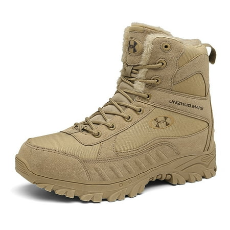 

Men‘s Hiking Boots Warm Fleece Comfy Durable Anti-skid Outdoor Shoes For Trekking Hunting Climbing Hiking Winter