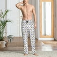 thumbnail image 2 of Mens Pajama Pants Bottoms with Pockets - Cartoon Funny Cute Whale Monkey Comfy Mens Pj Pants, Soft Men Lounge Pants, 2 of 5