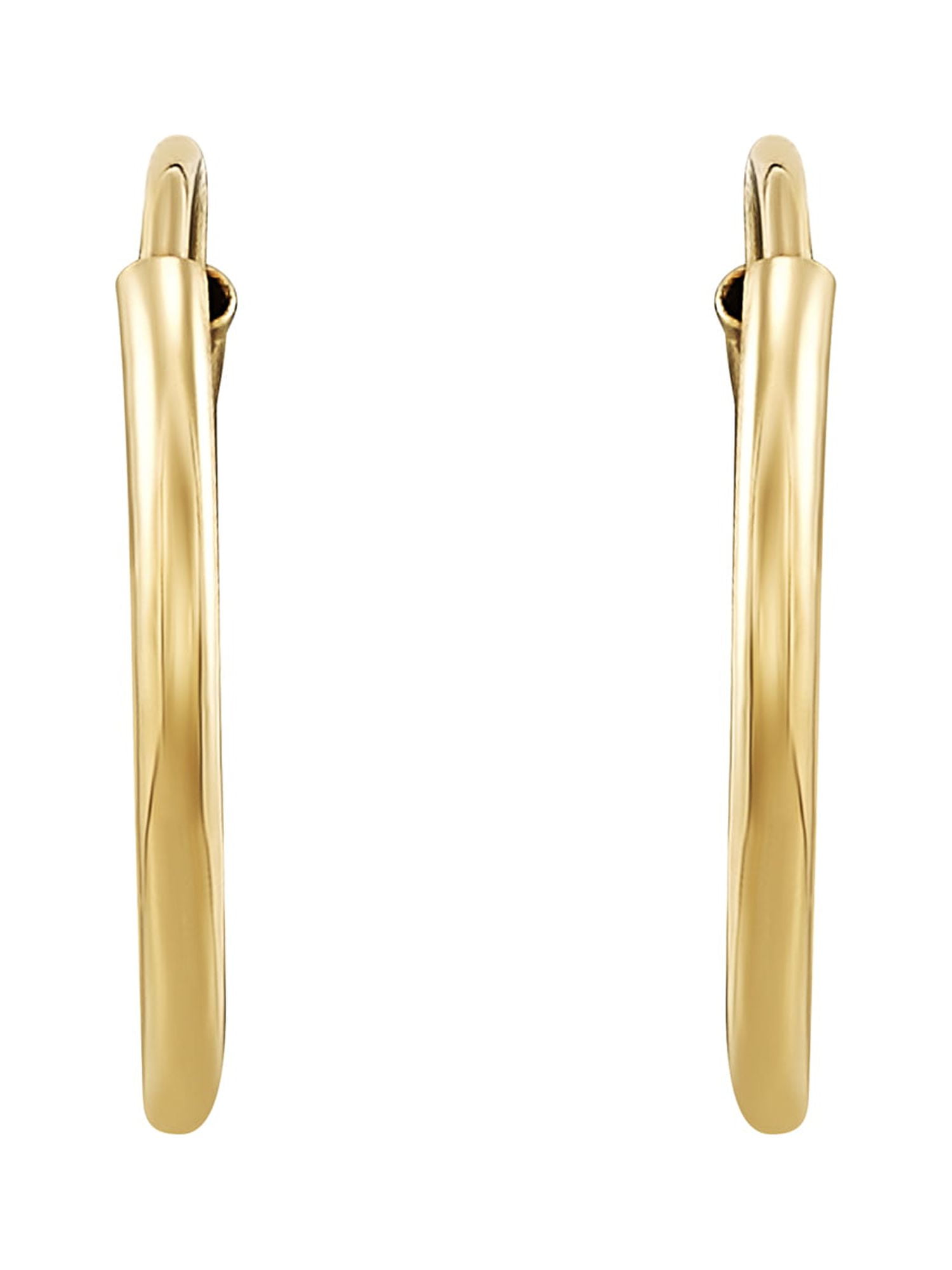 Richline Group Inc. 10K Yellow Gold 12MM Hollow Round Endless Hoop Earrings - Stainless Steel