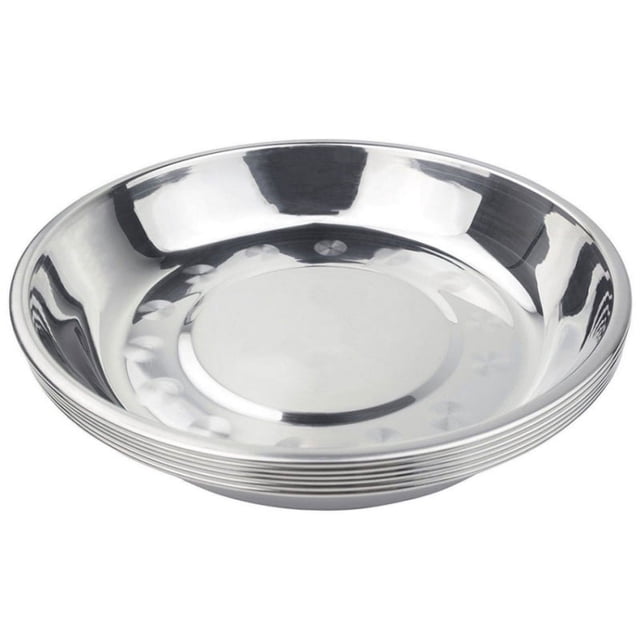 SGACAI Vajilla de acero para acampar, plato de cena, contenedor de alimentos, 17 x 2,2 cm, X7Z7, nuevo, U29C ✨/
