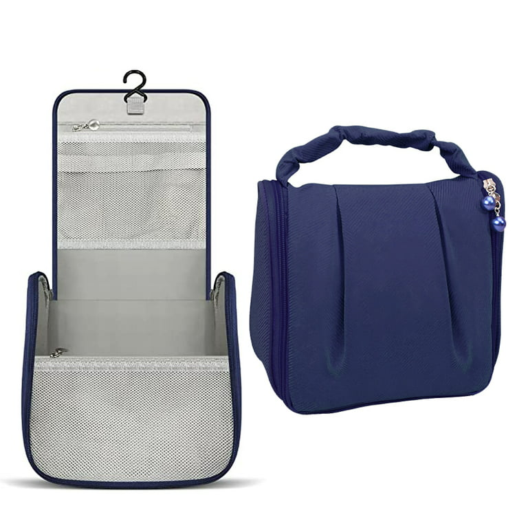 Lady Toiletries Makeup Wash Bag Travel Hanging Toiletry Bag,Navy Blue, Size: Medium