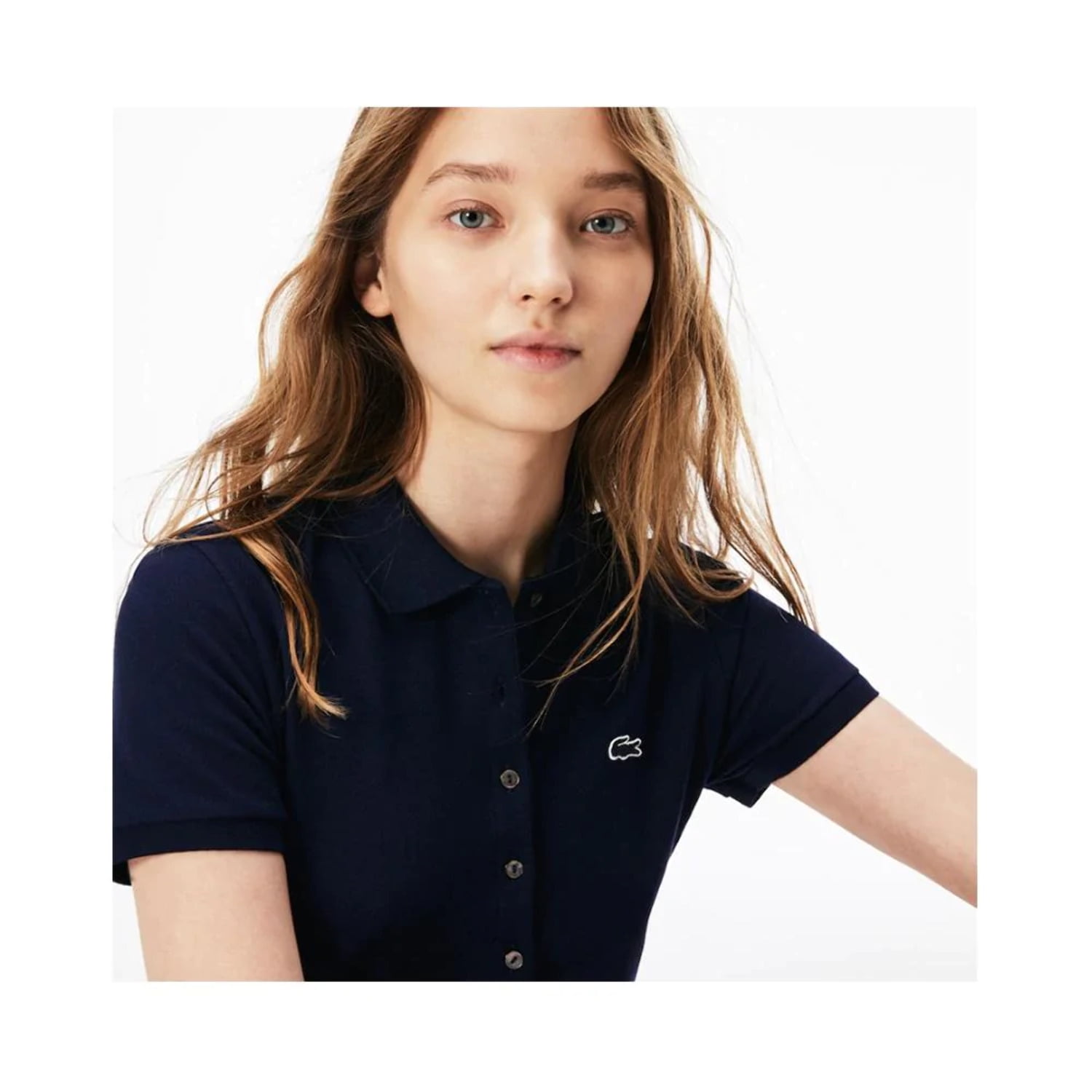 Lacoste Women s Stretch Cotton Mini Piqu Polo Dress Navy Blue EF8470 51 166 Walmart