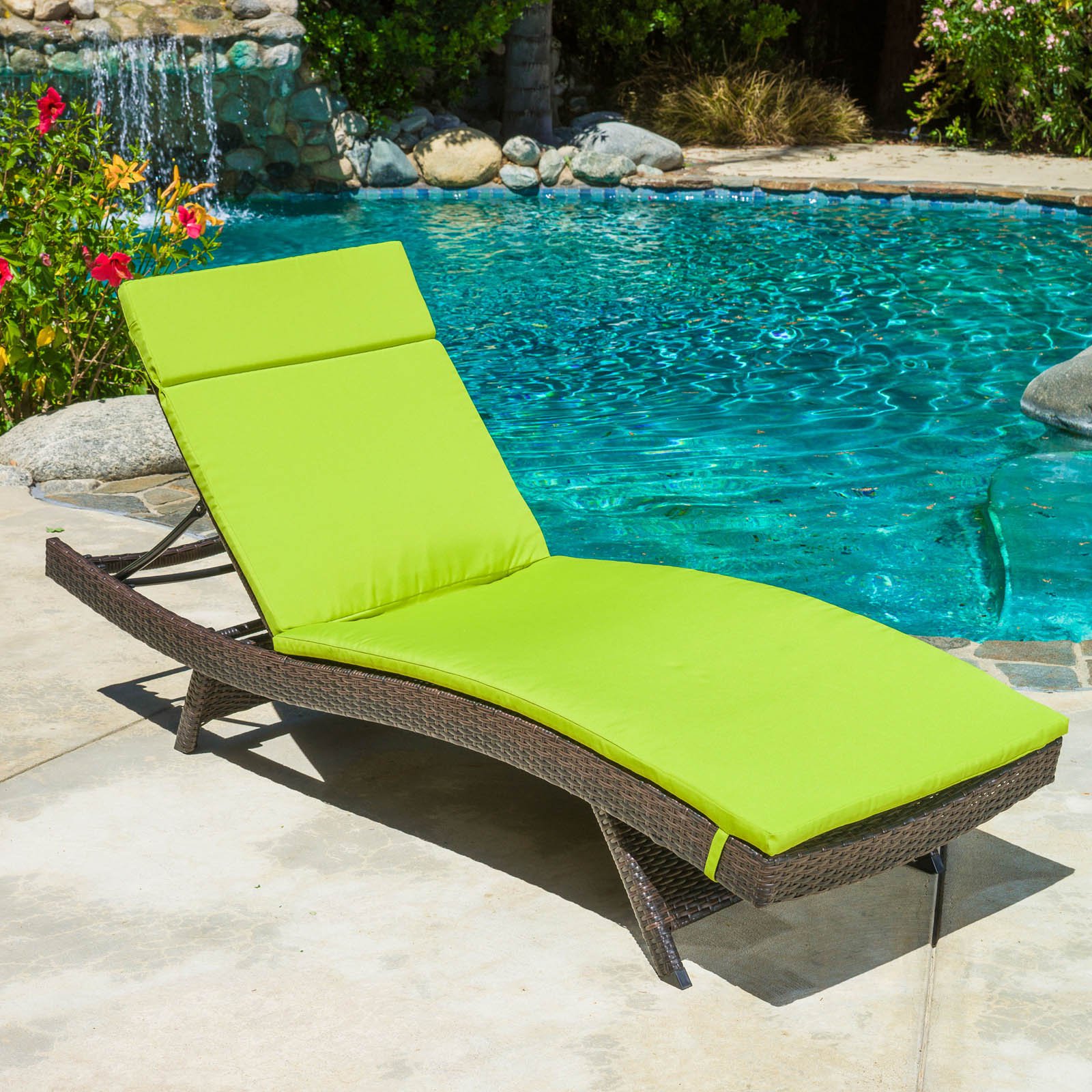 Outdoor Adjustable Chaise Lounge with Colored Cushion - image 2 of 2