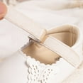 thumbnail image 6 of LIIPEE Girls Sandals Solid Color Butterfly Closed Toe Non- Hook And Loop Strap First Walking Shoes Toddler Comfort Homewear Sandals,White,0-6 Months, 6 of 7