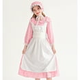 thumbnail image 5 of SERTG Kids Formal Long Sleeve Maid Dress Turn Down Collar Fall Winter Princess Party Dress for Children 5-14 Years(Pink,6 Years), 5 of 8