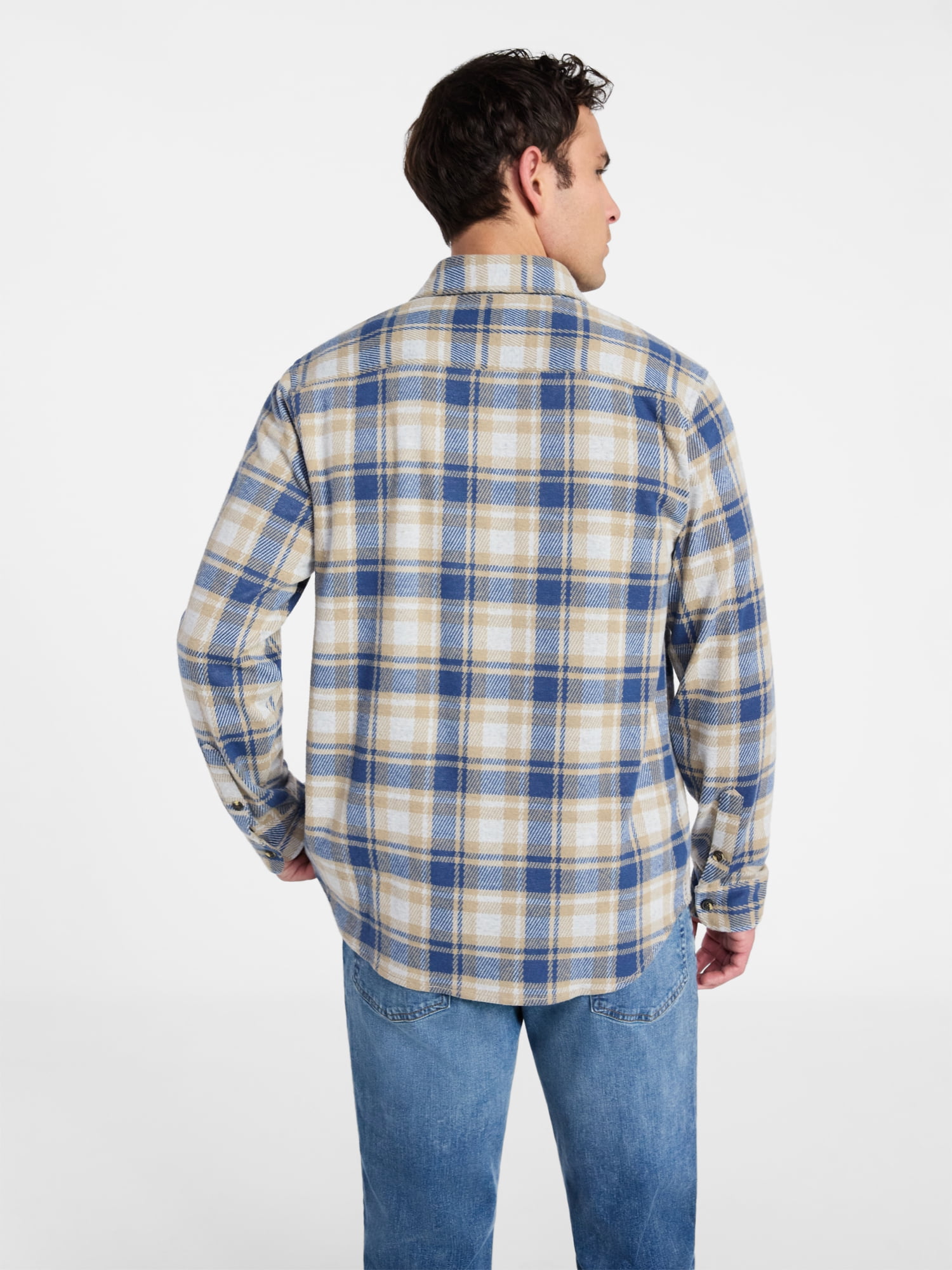 George Men's & Big Men's Knit Overshirt with Long Sleeves, Sizes S-3XL
