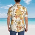 thumbnail image 3 of Lsque Groovy Floral pattern Hawaiian Shirt for Men, Unisex Summer Beach Casual Short Sleeve Button Down Shirts-XX-Large, 3 of 9