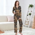 thumbnail image 4 of FORMRS Womens Pajama Set Long Sleeve Top and Pants with Pockets Soft Comfy Lounge Sleepwear, Sizes S-2XL, Cows and Flowers, 4 of 7