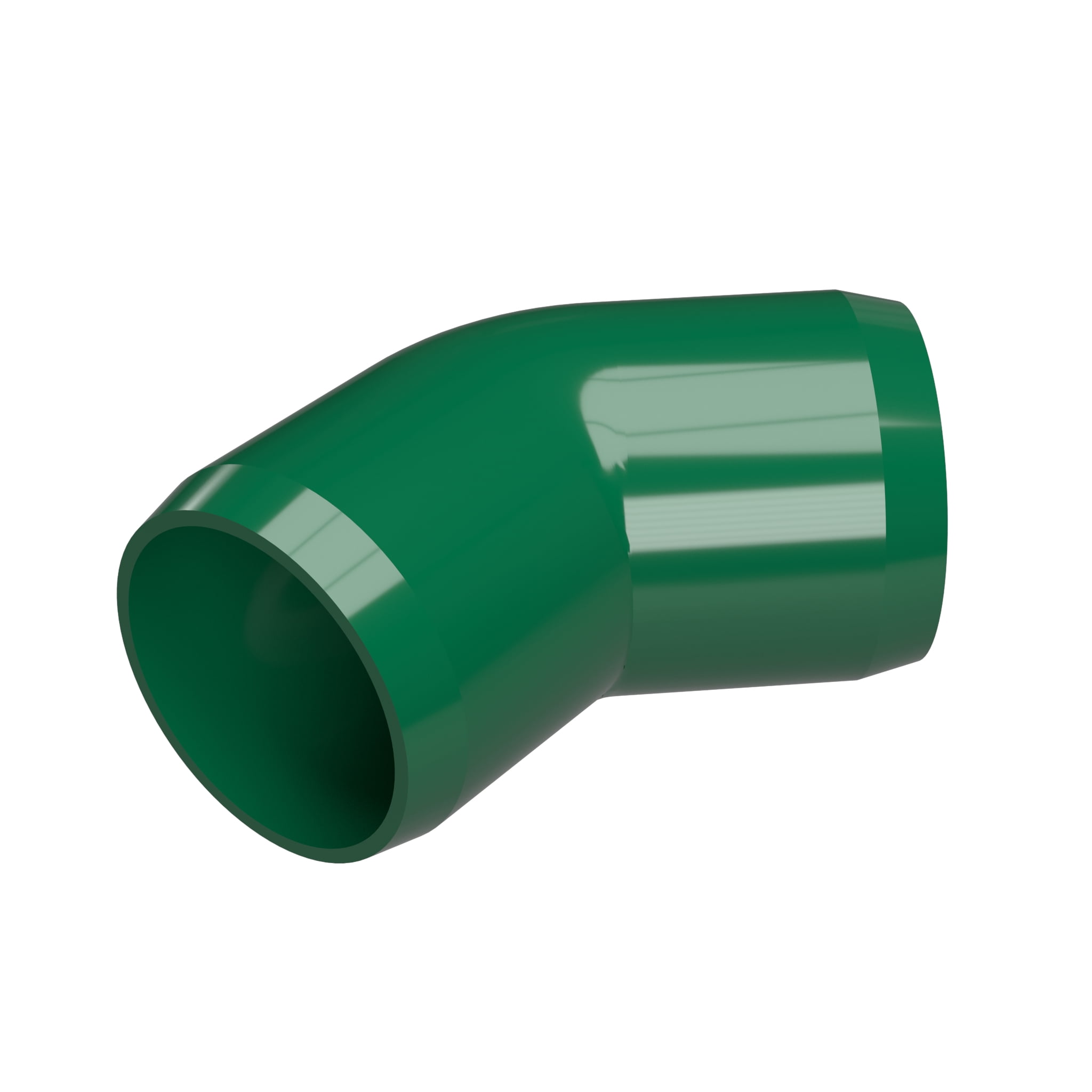 FORMUFIT F00145E-GR-4 45 degree Elbow PVC Fitting, Furniture Grade, 1' Size, Green, 4-Pack