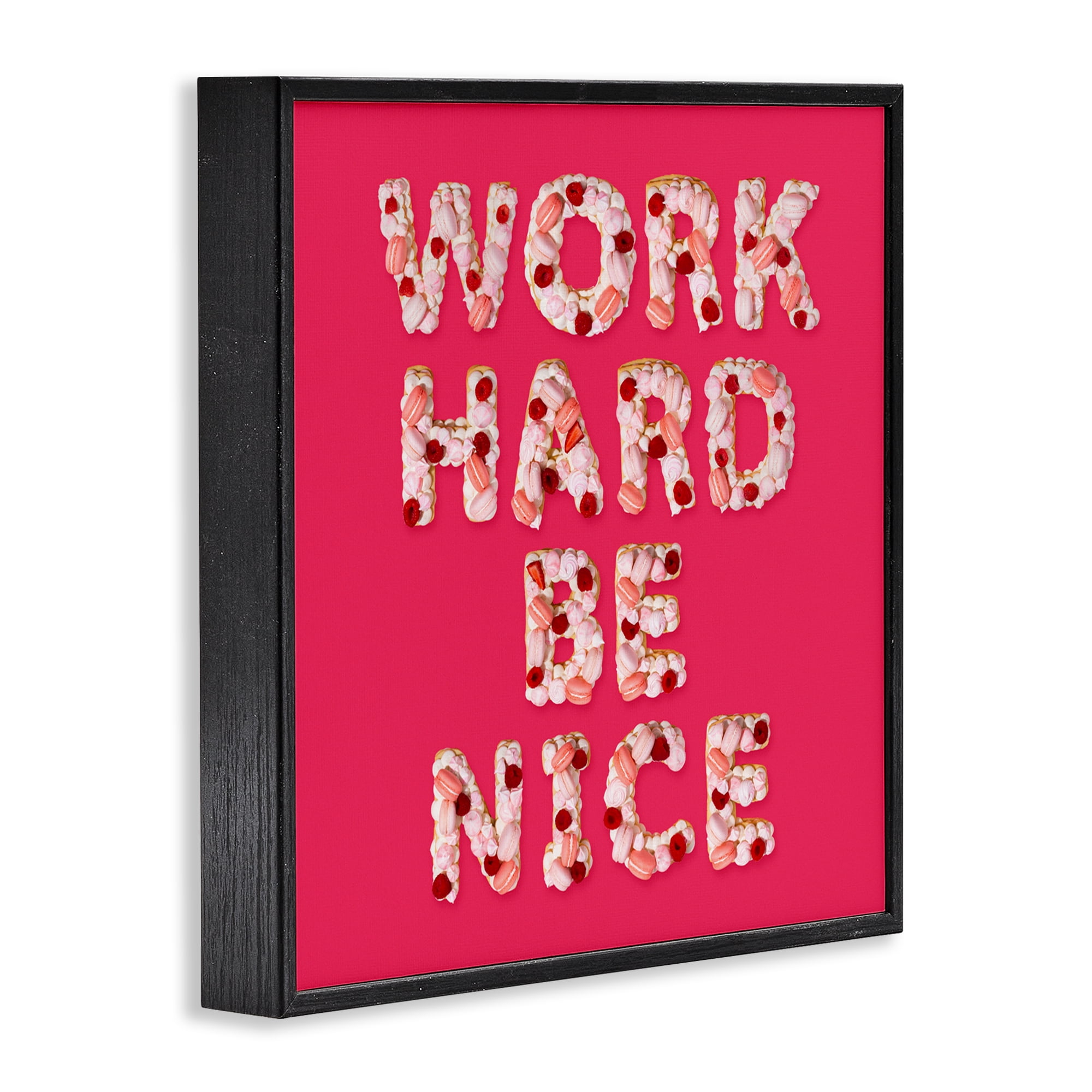 Work Hard Be Nice Black Framed Giclee Art, design by LISH Creative