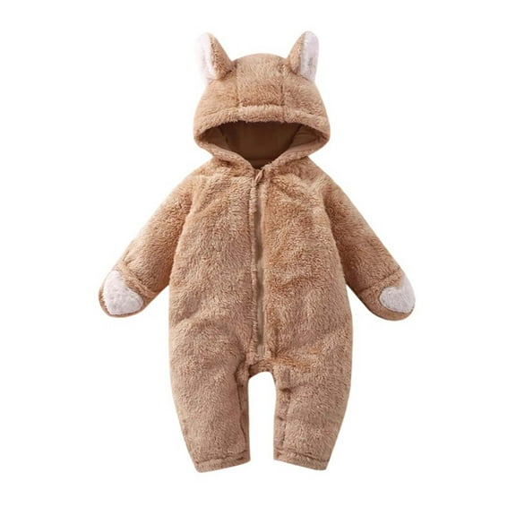 FYDUU Baby Girls Bodysuits Onesies One-Pieces Winter Warm Romper Jumpsuit Soft Cute Bunny Panda Outfit Cozy Homewear Toddler Outfit Jumpsuits Vintage Casual 1-2 Years