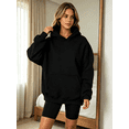 thumbnail image 3 of Women's Oversized Solid Hoodie, Casual Long Sleeve Pullover Hooded Sweatshirt with Kangaroo Pocket, Loose Fit Basic Daily Tops for Fall Winter, 3 of 6