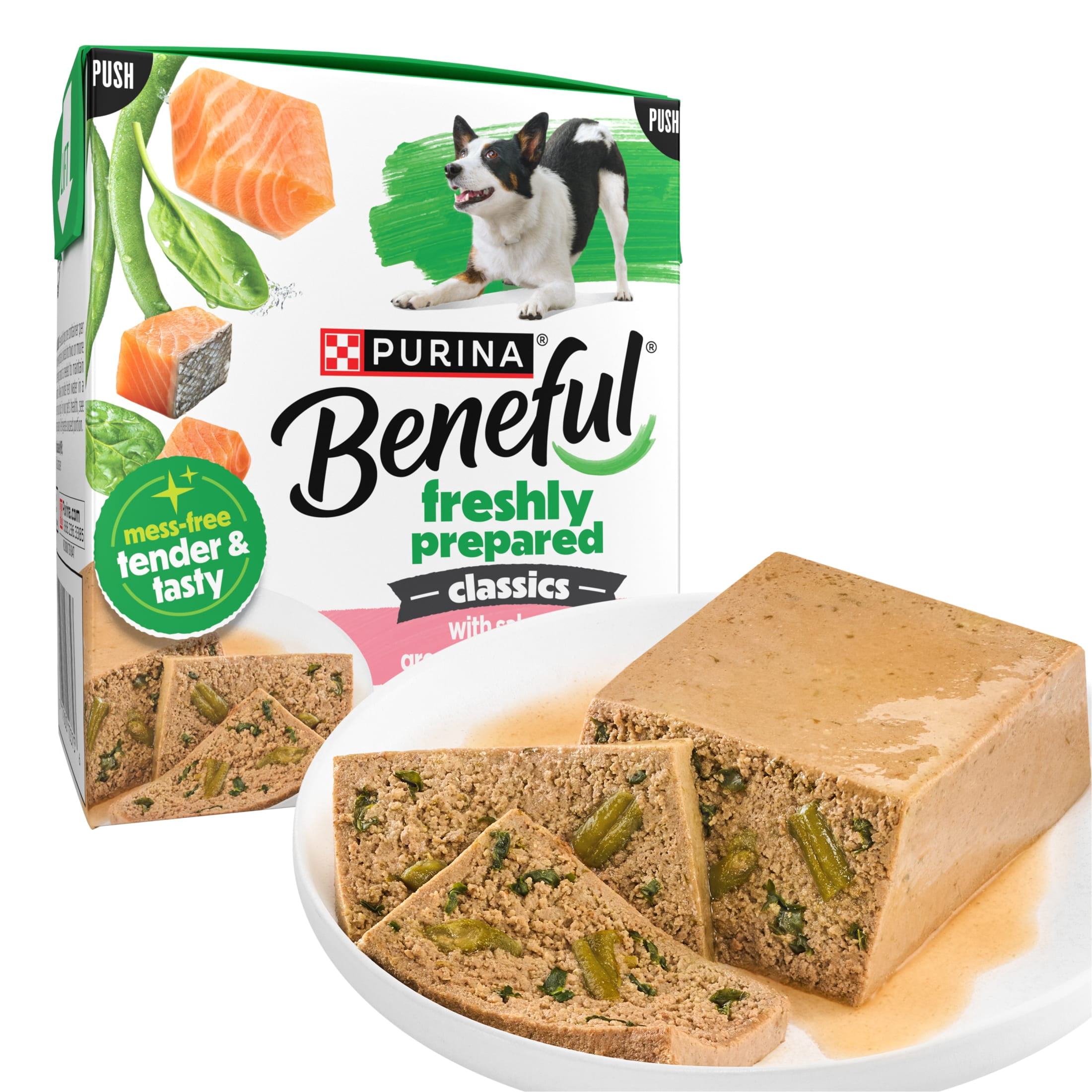 Purina Beneful Freshly Prepared Classics Salmon Flavor Wet Dog Food, 9.5 oz Carton