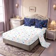 thumbnail image 3 of meiyoeat Cosmic Celestial 7-Piece Twin Bedding For Men Women,Whimsical Star Print Bedding Comforter Set,Teal Purple Black,Colorful Stars Reversible, 3 of 7
