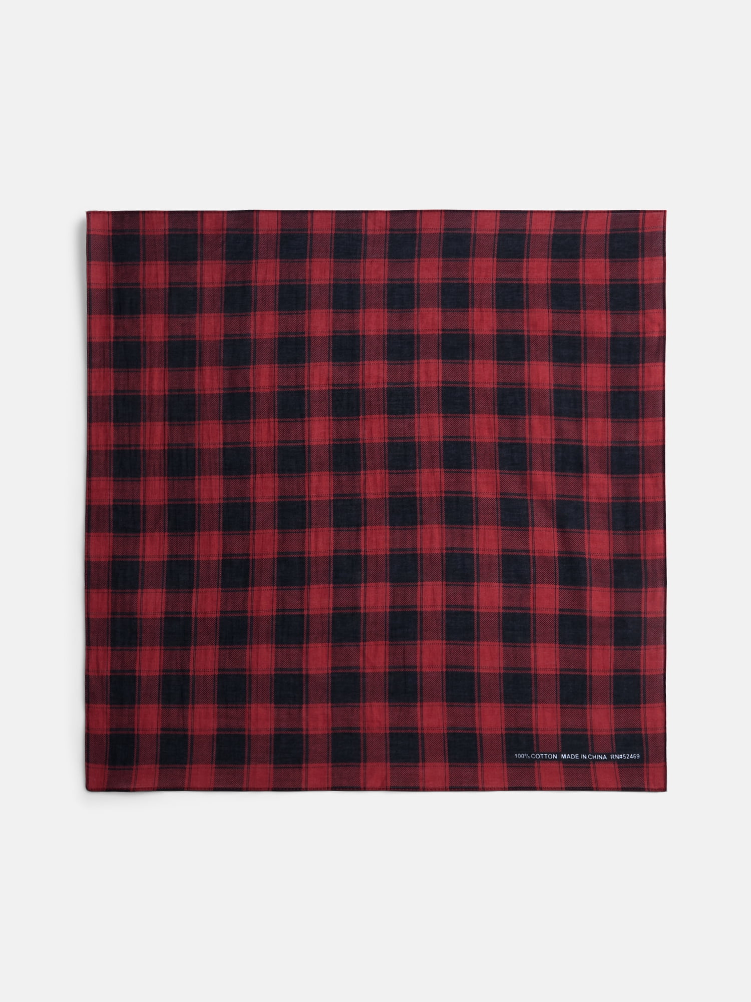 Holiday Time Woven Buffalo Plaid Bandana, One Size, Red/Black,Cotton