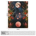 thumbnail image 4 of JEUXUS  Moonlit Garden Throw Blanket, Moon Phase Surrounded by Vines and Flowers Black Cozy Decor Nap Blankets for Sofa Bed Couch Chair or Dorm Throw, 4 of 6