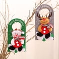 thumbnail image 4 of Door Sign Christmas Snowman Pattern Door Sign with Hanging Hole Flannel Porch Party Sign Plate for Gifts, 4 of 6