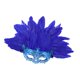 thumbnail image 1 of Máscara de plumas artificiales de media cara, accesorio de moda para fiesta de disfraces de cosplay Azul, 1 of 8