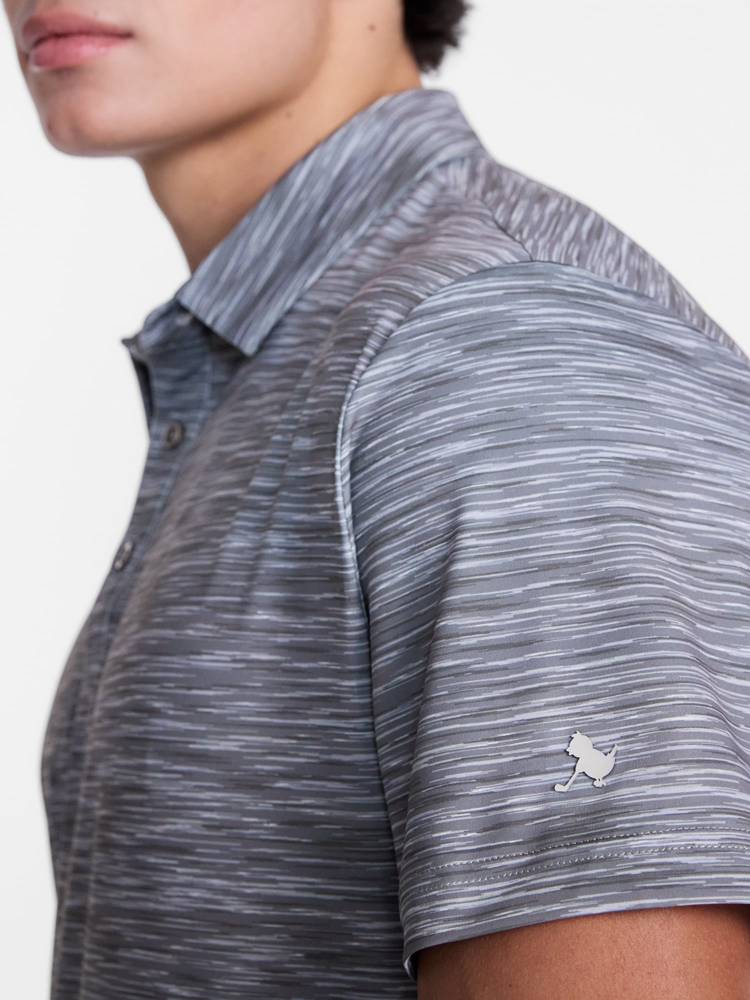 Birdie Bound Melange Print Golf Polo Shirt, Men's Sizes XS-4XLT