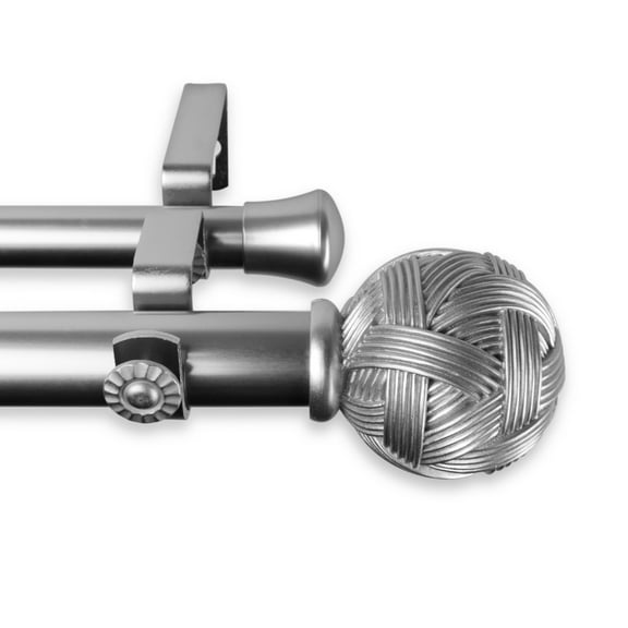 Zitta Double Curtain Rod 1 inch 66-120 inch - Satin Nickel