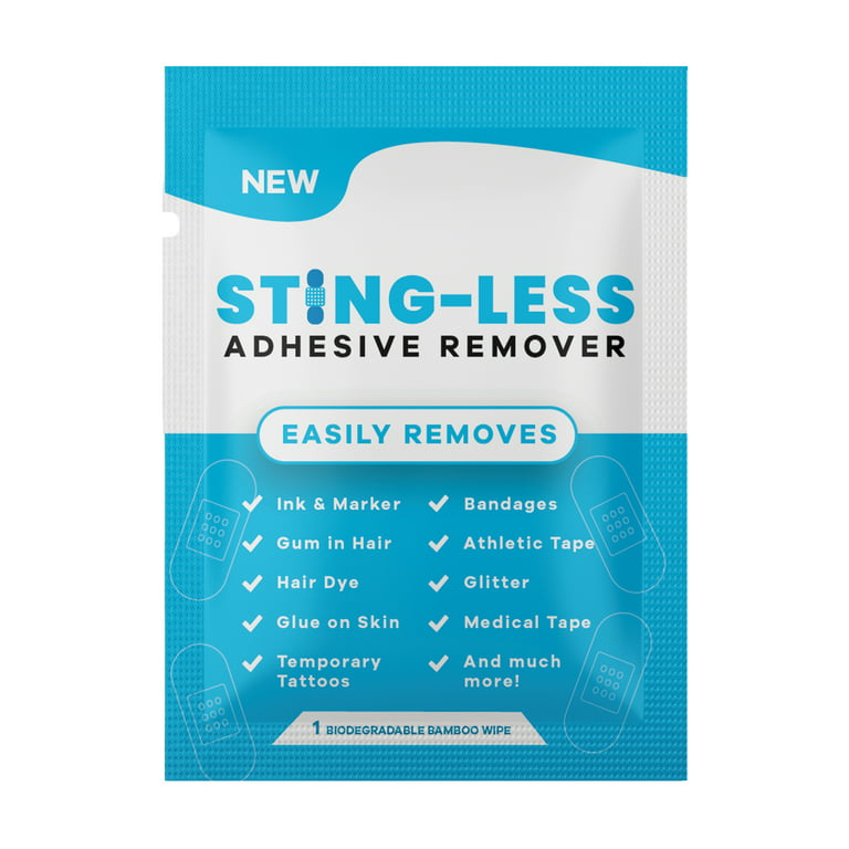 Stingless Adhesive Remover Wipes 50ct, All Natural and Safe on