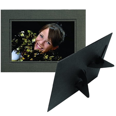 (20 pack) PALMETTO Dual Easel Cardstock 4x6 frame Black w black foil sold in 20 s - 4x6