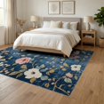 thumbnail image 3 of ODIKA 6'x9' Washable Area Rug Non-Slip, Easy Care, Scatter Decorative Wildflower Vintage Distressed Border Boho for Family Room, Living Room, Master Bedroom, 3 of 7