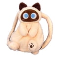 thumbnail image 3 of Lindo Animal de Peluche Gato Mochila Mochila Escolar Mochila Suave Y Elegante Mochila Escolar para Mujeres Niños Estudiantes Niñas Regalos de , beige, 3 of 8