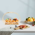 thumbnail image 7 of FRCOLOR Flat Wicker Basket with Handle Willow Serving Basket Bread Basket Fruit Holder Basket Mini Candy Basket Wicker Flower Basket for Garden Yard Party Decoration, 7 of 7