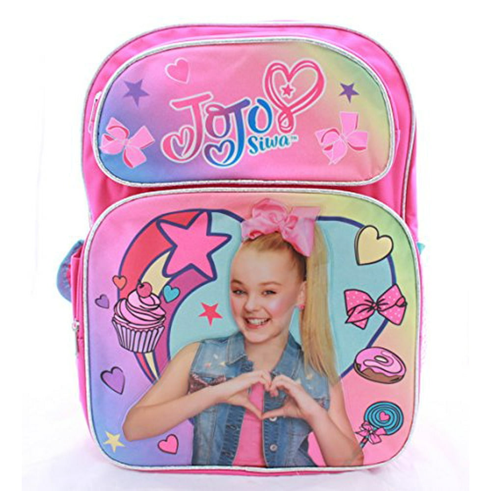 JoJo Siwa Pink Girls School Backpack Book Bag Deluxe Large 16