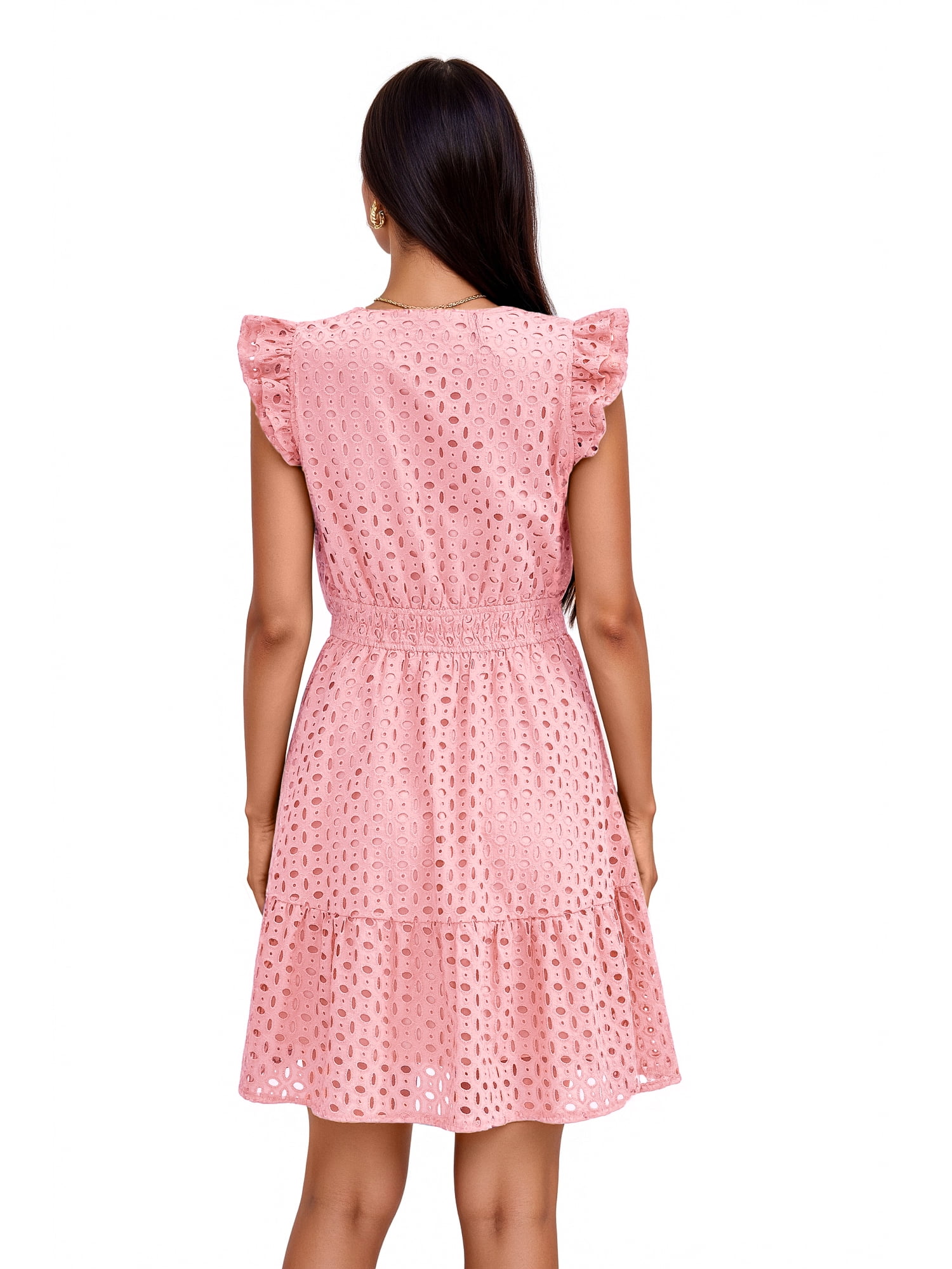 Women’s Pretty Garden LS VNEK BTN FRNT MINI DRSS - MINI CAP SLEEVE DRESS