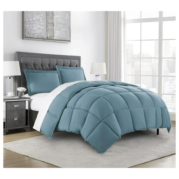 China Blue Down Alternative Comforter Oversized King - 3-Piece Lightweight Comforter Set - All Microfiber Comforter Duvet Insert with Corner Tabs