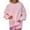 Pink, variant on Puliio Womens Oversized Hoodies Floral Print Crewneck Long Sleeve Pullover Top Womens Elegant Temperament Daily Wear Hoodless Sweatshirts