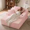 thumbnail image 2 of Leumius Oversized Chaise Lounge Chair Indoor,67'' Faux Fur Upholstered Boneless Sofa Bed,Deep Seat Sleeper Cloud Sofa with Cup Holders & 3 Pillows for Living Room, No Assembly Required,Pink, 2 of 15
