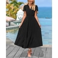 thumbnail image 3 of Vestido PRETTYGARDEN para mujer, midi, manga corta, cuello en V, 3 of 9