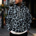 thumbnail image 2 of men's leopard print hoodie, retro animal print pullover sweatshirt, vintage casual hooded top with pocket, brown cheetah pattern fleece jumper, streetwear graphic hoodie for men, cozy winter warm, 2 of 6