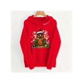 thumbnail image 5 of Zynoxe Hooded Sweatshirt Women with Kangaroo Pocket Drawstring Pullover Hoodie Realxed Long Sleeve Print Sweatshirts Fashionable Christmas Sweatshirts for Women #B Red S, 5 of 6