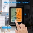 thumbnail image 2 of Indoor Thermometer Digital Hygrometer Wireless Temperature Humidity Monitor Room Thermometer with Touchscreen and Backlit Humidity Gauge, 328Ft/100m Range, Black, COOSERRY, 2 of 8