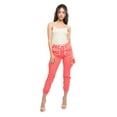 thumbnail image 6 of American Bazi Women's High Waist Cropped Colored Cargo Jogger Pants RJJ3645 - Coral - Small, 6 of 7
