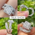 thumbnail image 3 of SFTING Wedding Rings Set for Women Princess Cut Twisted Halo Engagement Rings 5A CZ Silver 18K Plated Anniversary Mother's Day Gift for Her Size 7, 3 of 8