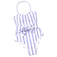 thumbnail image 1 of TRKIYQC Traje de baño de una Pieza para damas de Verano, Adultos Mujeres Raya Vertical Sin Tirantes Amarre Sin Mangas Sin Espalda Fruncido Traje de baño TRKIYQC Moda，ocio, 1 of 6