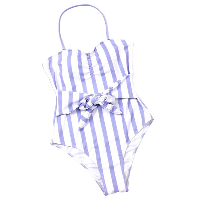 TRKIYQC Traje de baño de una Pieza para damas de Verano, Adultos Mujeres Raya Vertical Sin Tirantes Amarre Sin Mangas Sin Espalda Fruncido Traje de baño TRKIYQC Moda,ocio