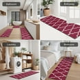 thumbnail image 5 of Burgundy Geometric Quatrefoil Pattern Kitchen Rugs Sets Of 3,Kitchen Runner Rugs Non Skid Washable,Decorative Kitchen Floor Mats for Kitchen,Sink,Laundry,17"x30"+ 17"x47" + 17"x59", 5 of 6