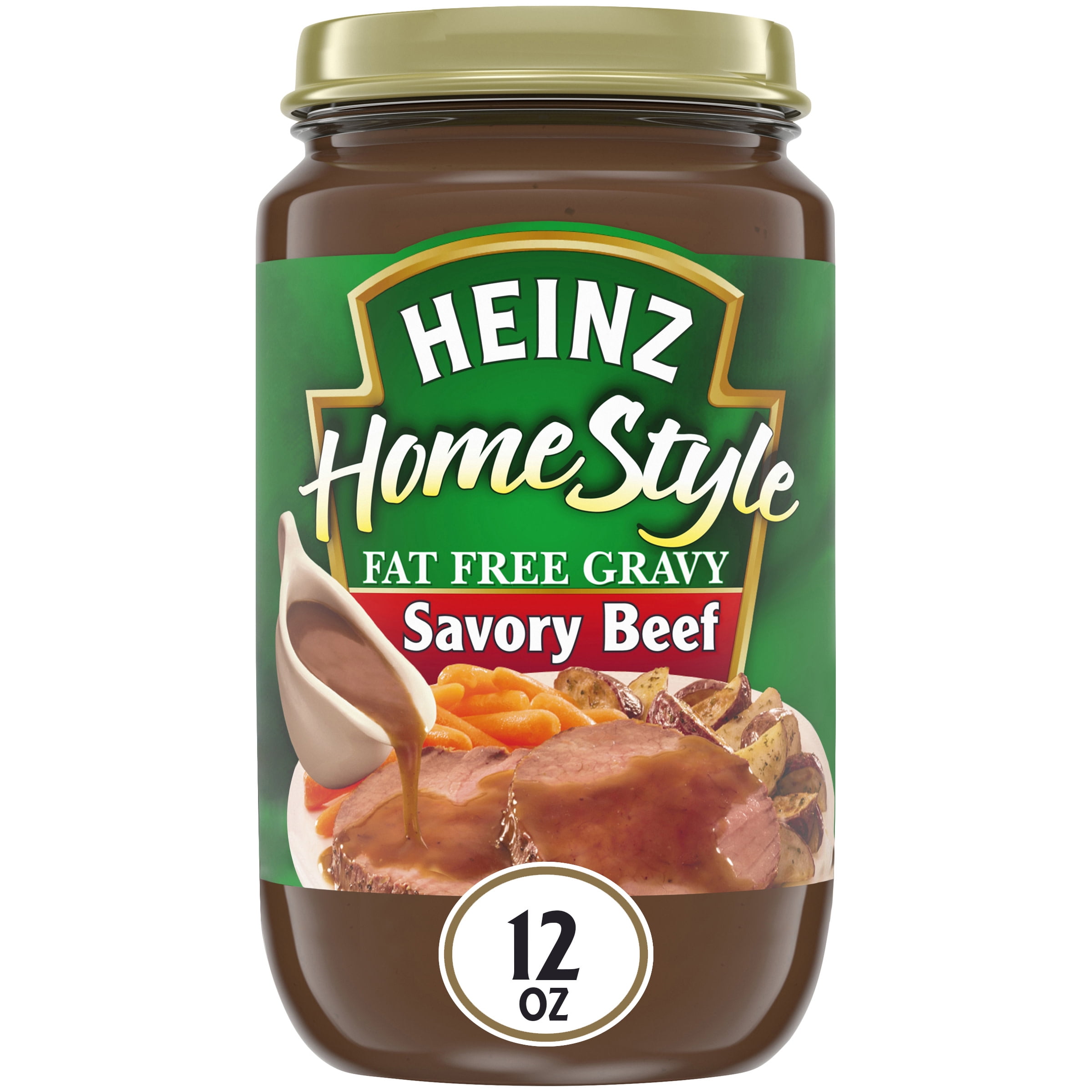 Heinz HomeStyle Savory Beef Fat Free Gravy, 12 oz Jar