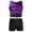 Purple, variant on YIZYIF Girls Shiny Glitters Crop Top with Boy-Cut Shorts Workout Exercise Outfit Set Dance Gym Suit Fluorescent Green 12